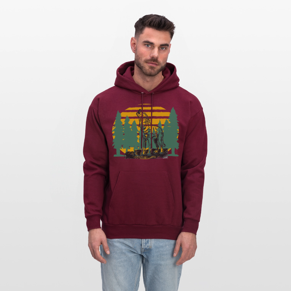 Wolf in the woods - burgundy