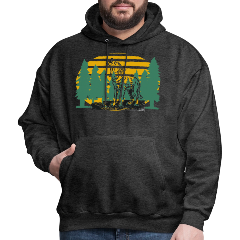 Wolf in the woods - charcoal grey