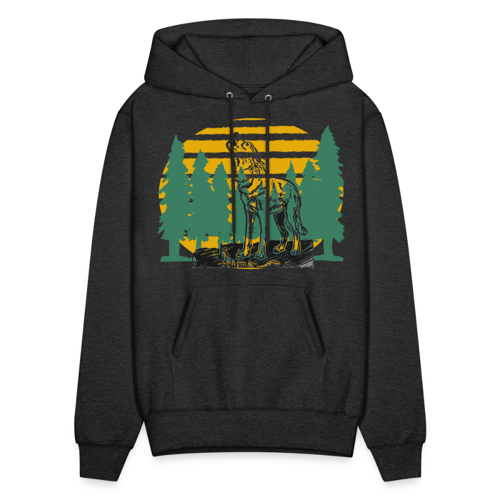 Wolf in the woods - charcoal grey