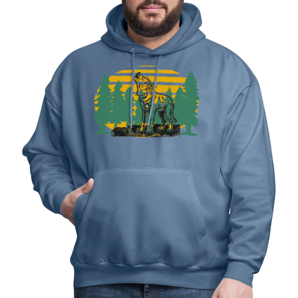 Wolf in the woods - denim blue