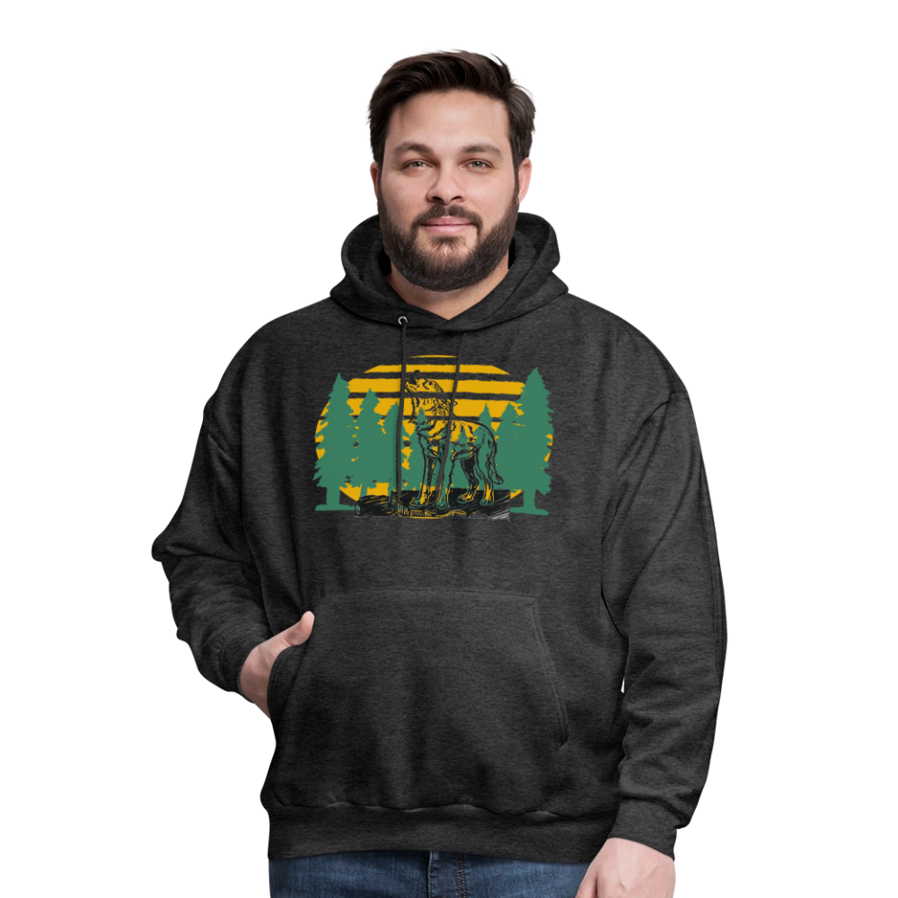 Wolf in the woods - charcoal grey