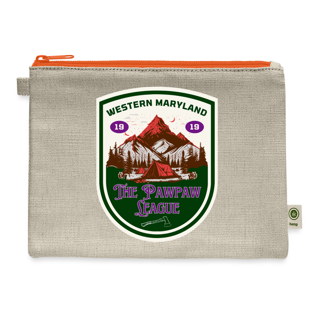 the Pawpaw League Logo Carry All Pouch - natural/orange