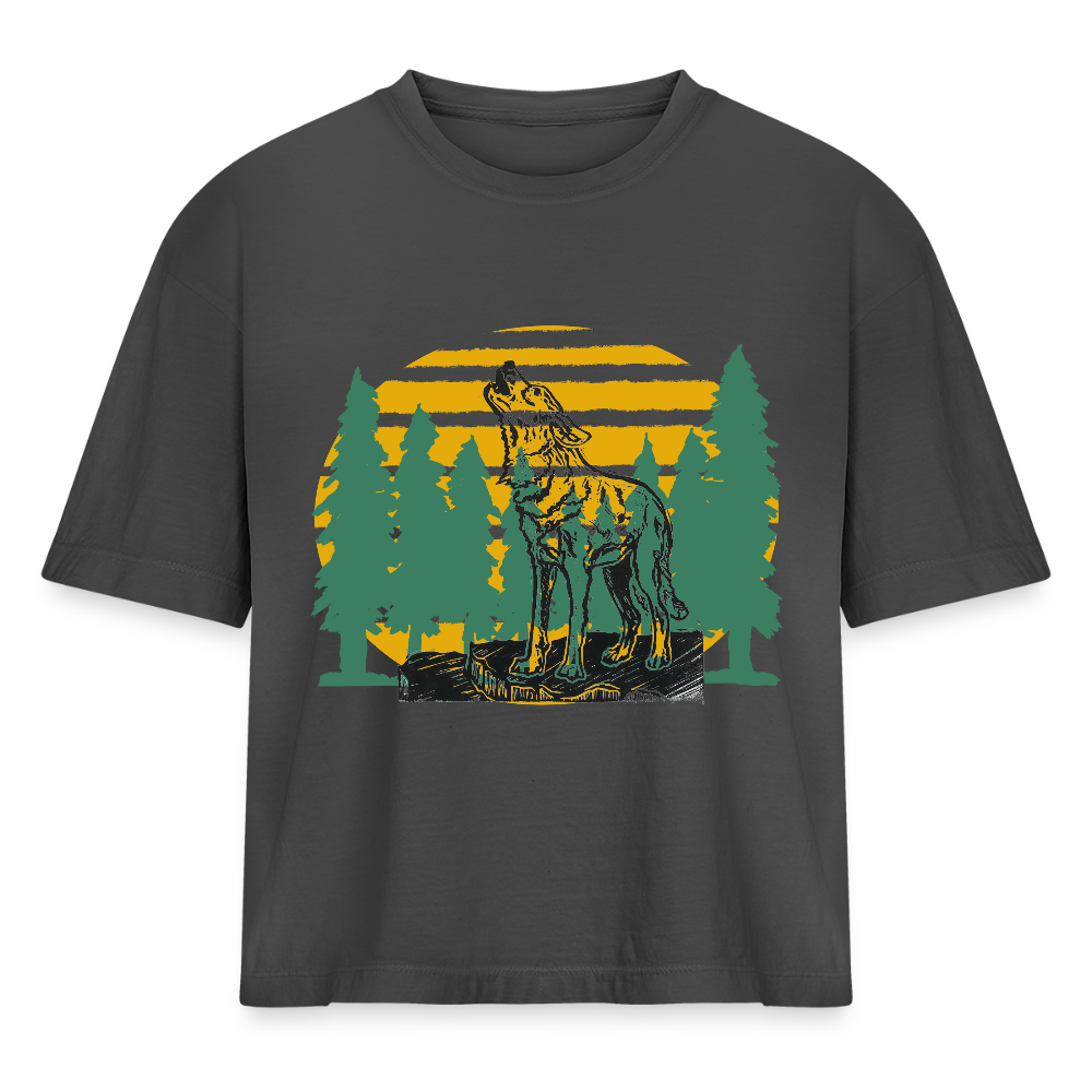 Wolf in the forest - anthracite grey