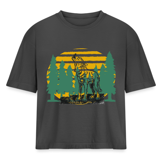 Wolf in the forest - anthracite grey