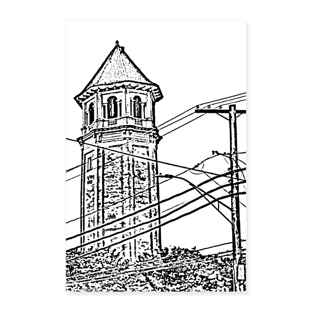 Roland Water Tower Poster 24x36 - white