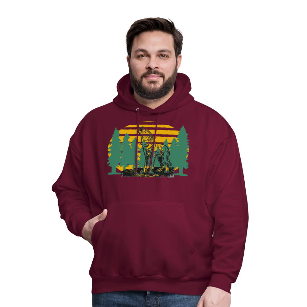 Wolf in the woods - burgundy