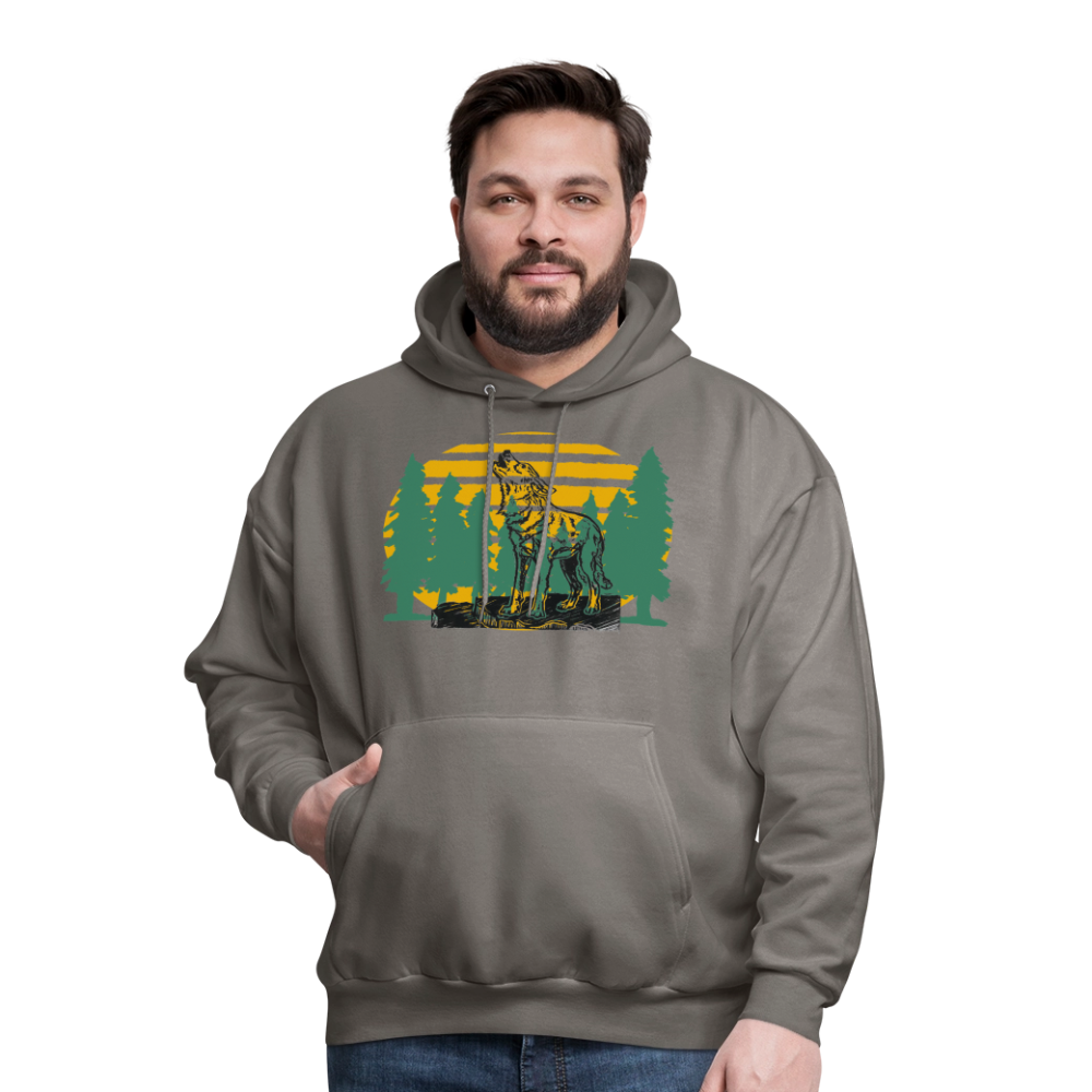 Wolf in the woods - asphalt gray