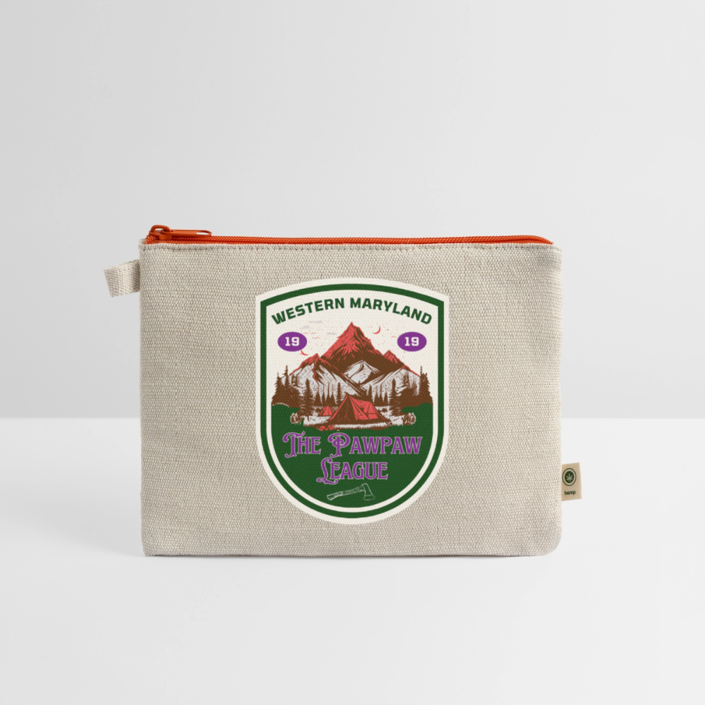 the Pawpaw League Logo Carry All Pouch - natural/orange