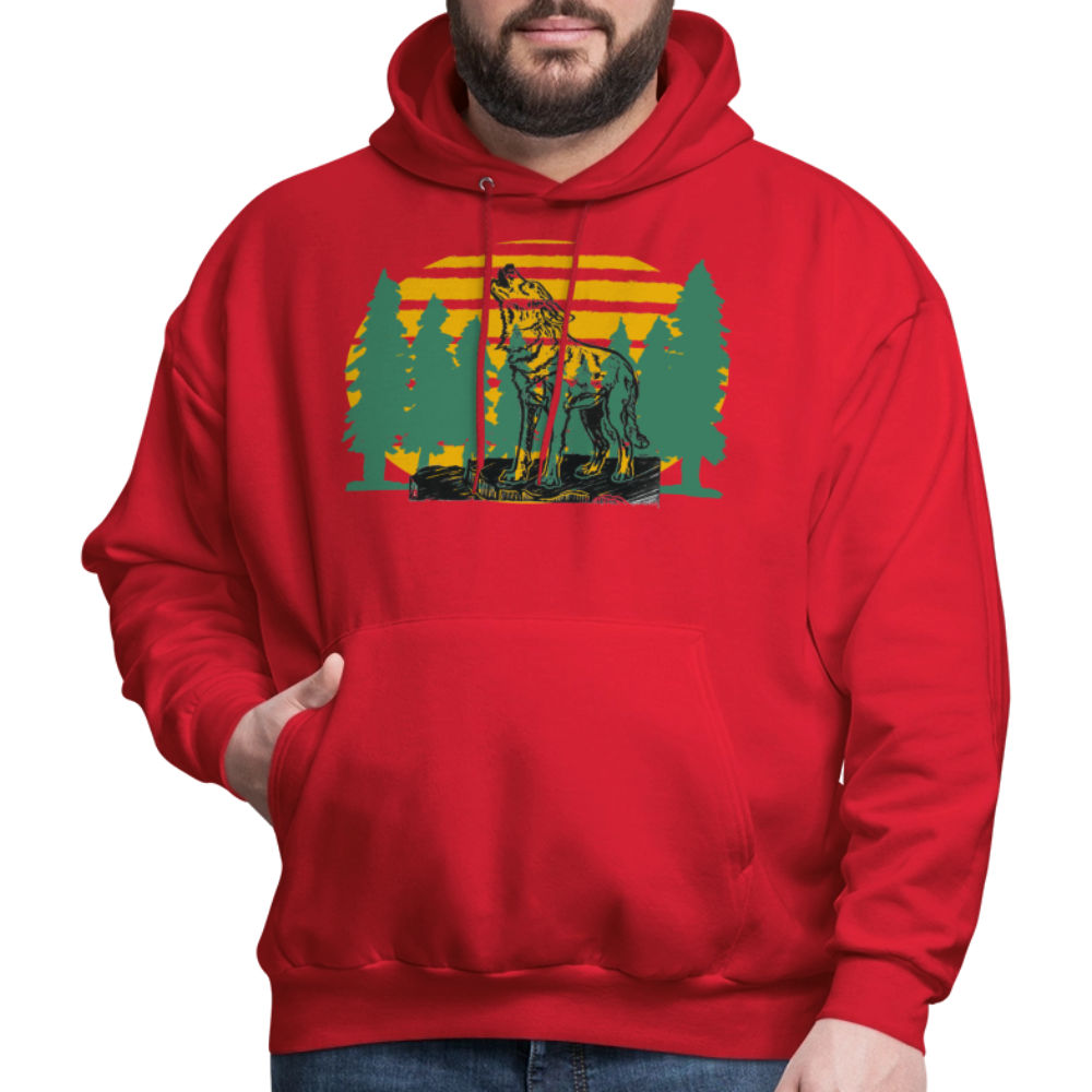 Wolf in the woods - red