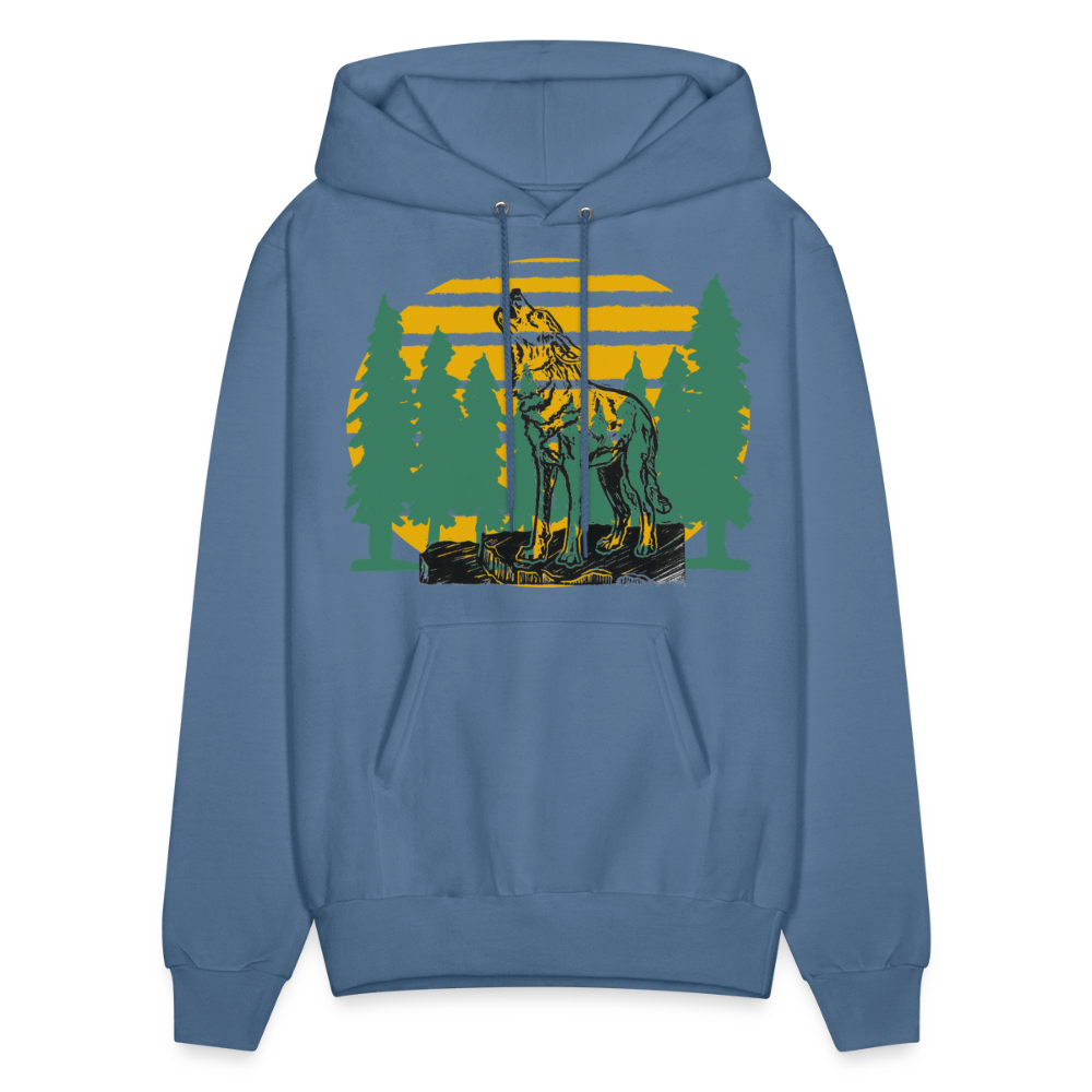 Wolf in the woods - denim blue