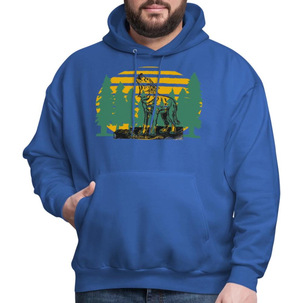 Wolf in the woods - royal blue