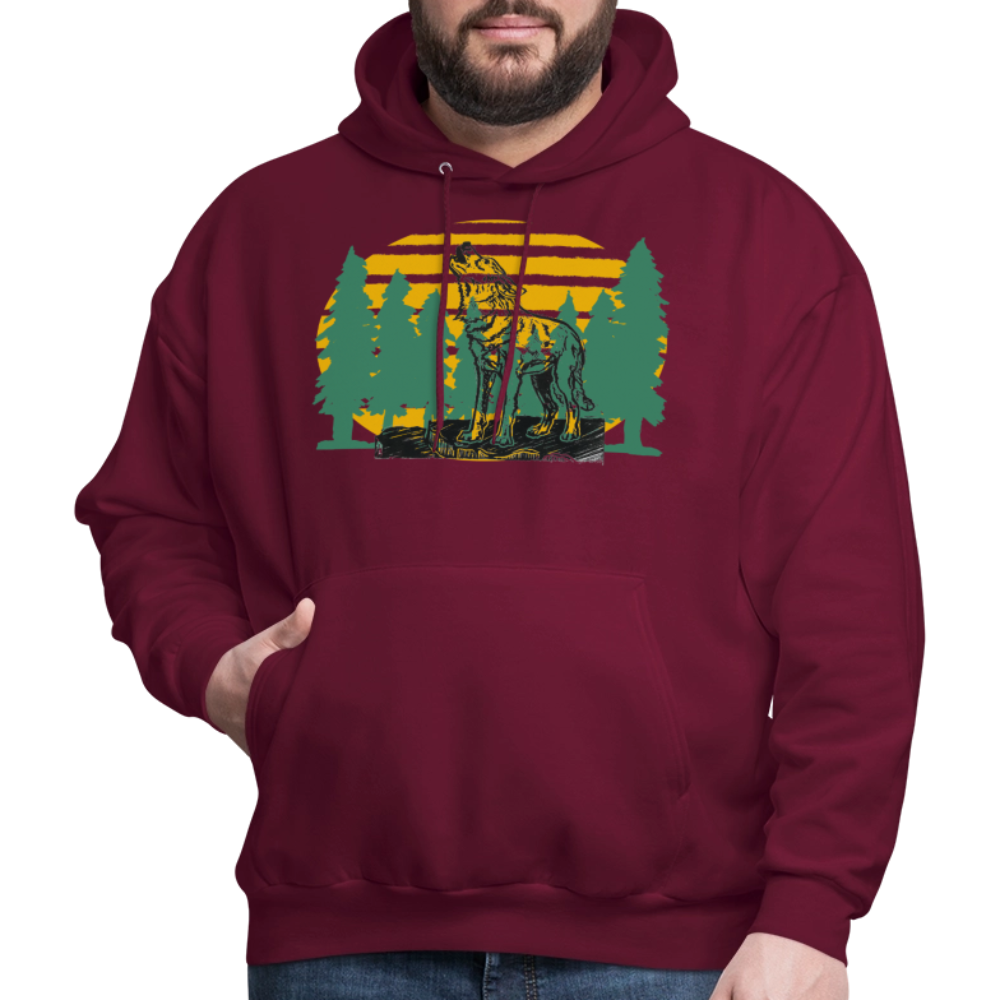 Wolf in the woods - burgundy