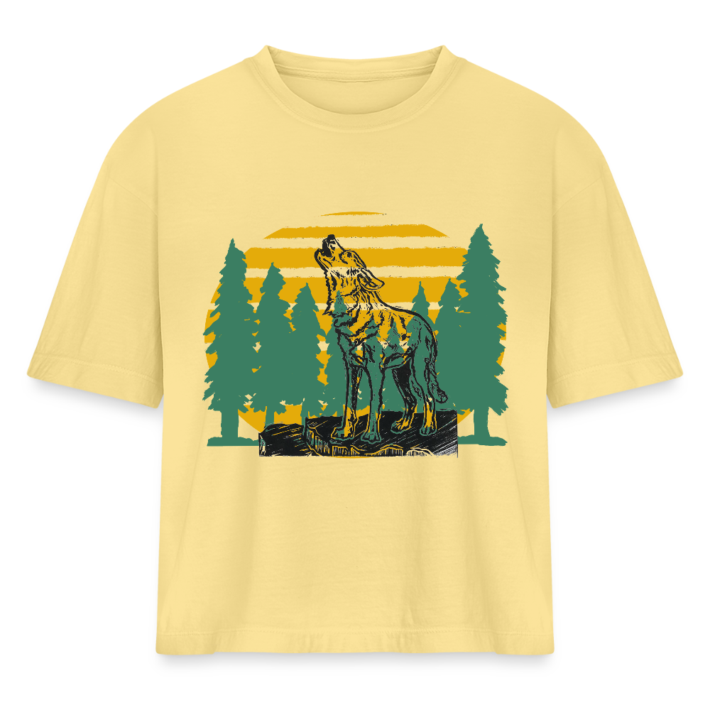 Wolf in the forest - washed yellow