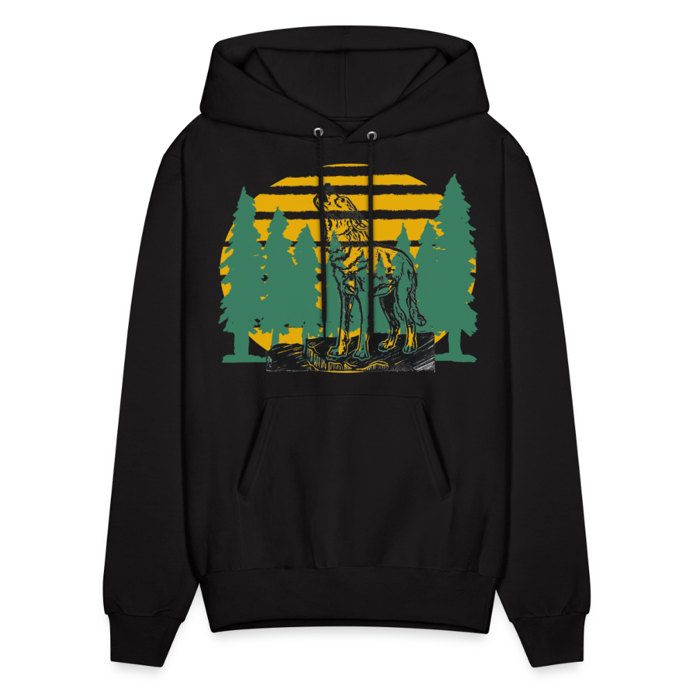 Wolf in the woods - black