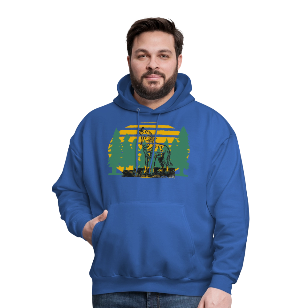 Wolf in the woods - royal blue