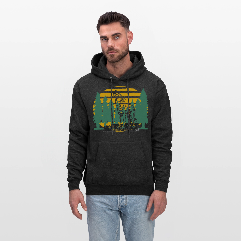 Wolf in the woods - charcoal grey