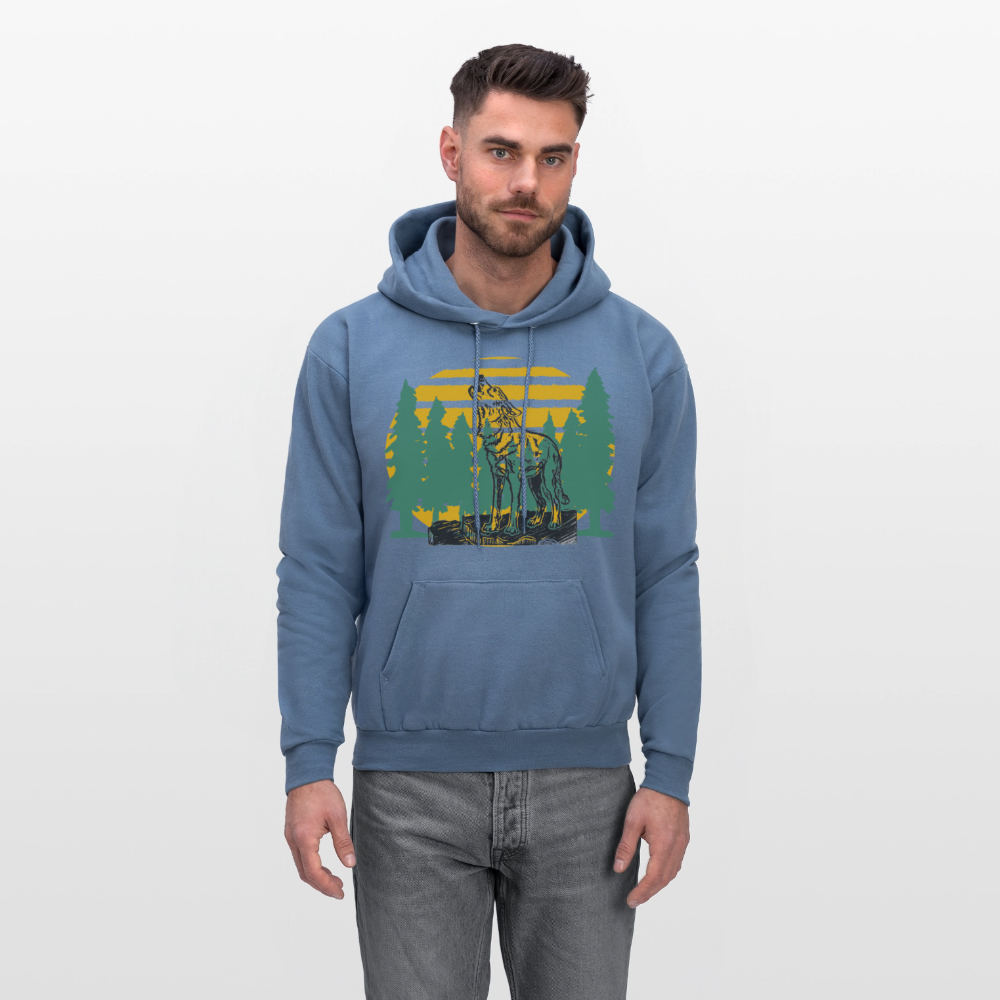 Wolf in the woods - denim blue