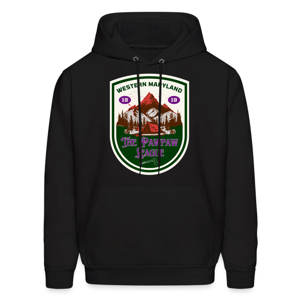 The Pawpaw League Logo white Hoodie - black