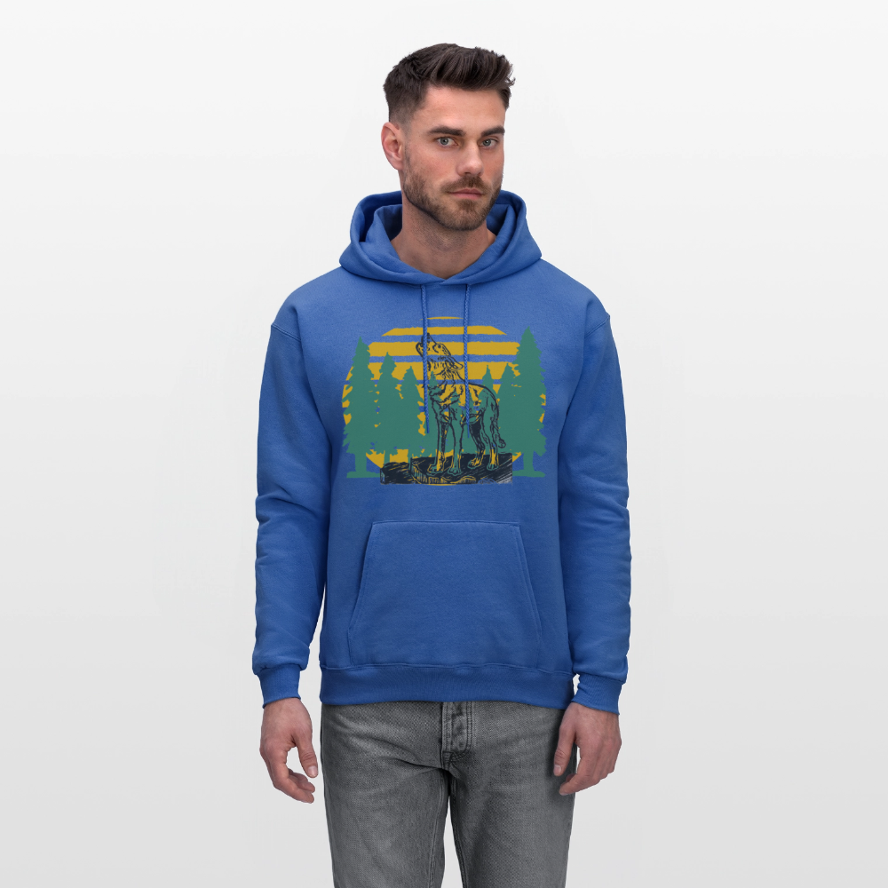 Wolf in the woods - royal blue