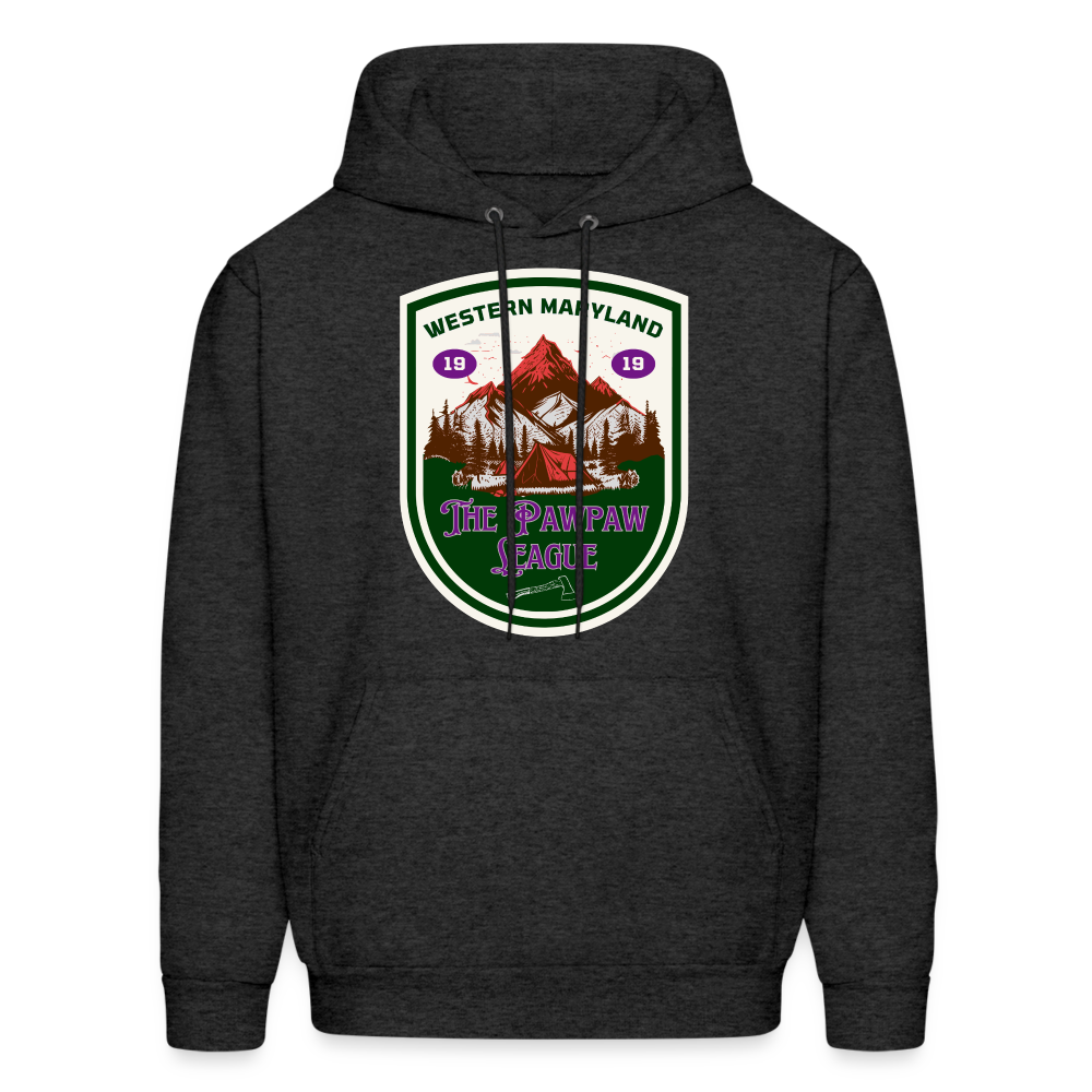 The Pawpaw League Logo white Hoodie - charcoal grey