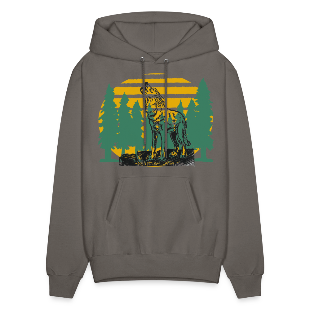 Wolf in the woods - asphalt gray