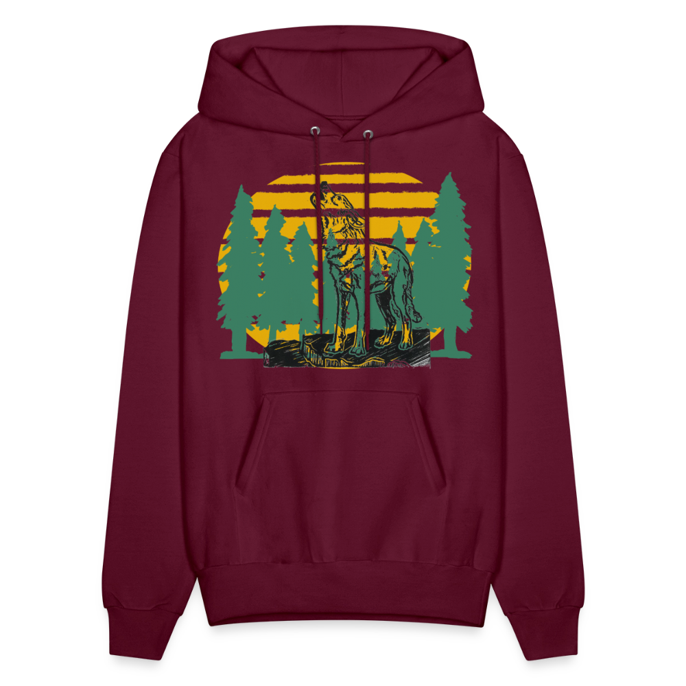 Wolf in the woods - burgundy
