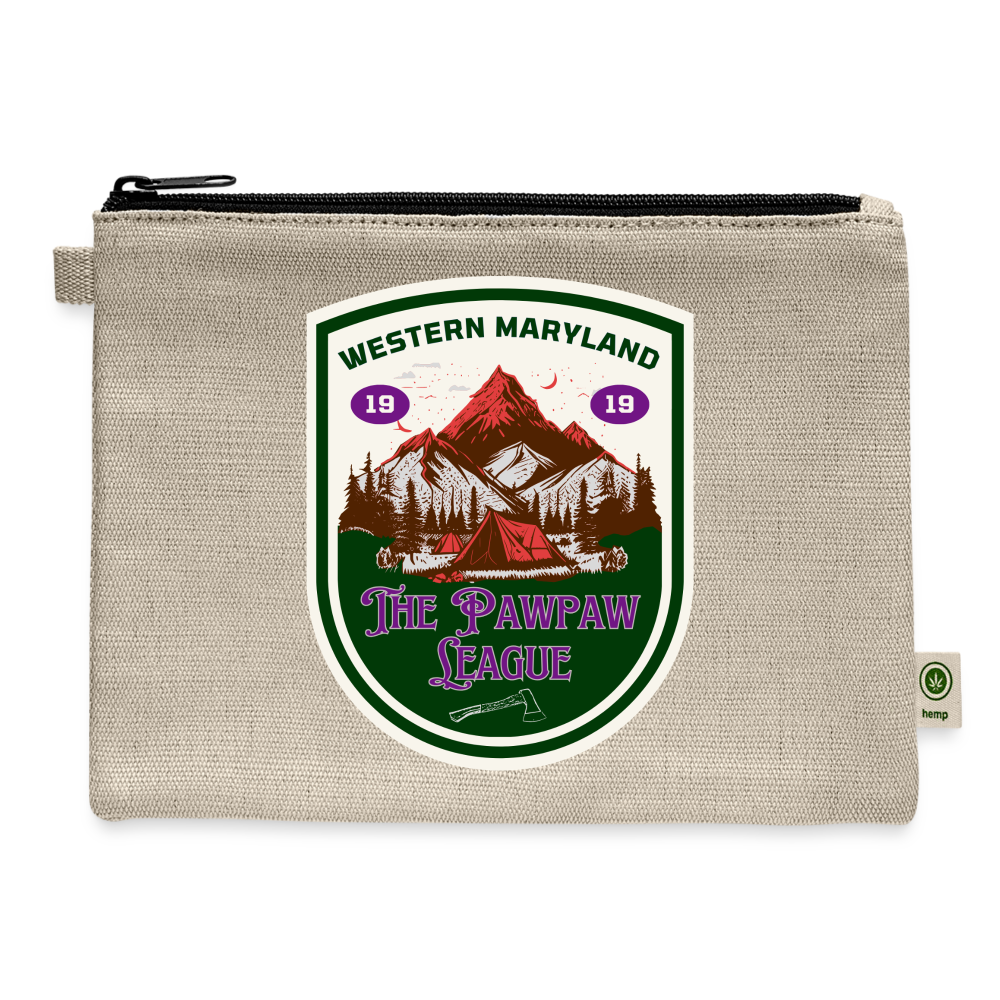 the Pawpaw League Logo Carry All Pouch - natural