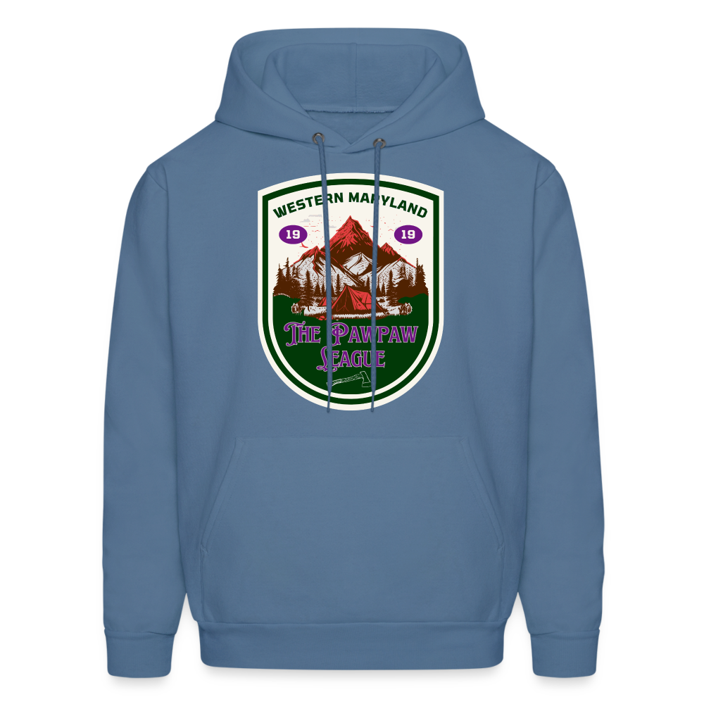 The Pawpaw League Logo white Hoodie - denim blue