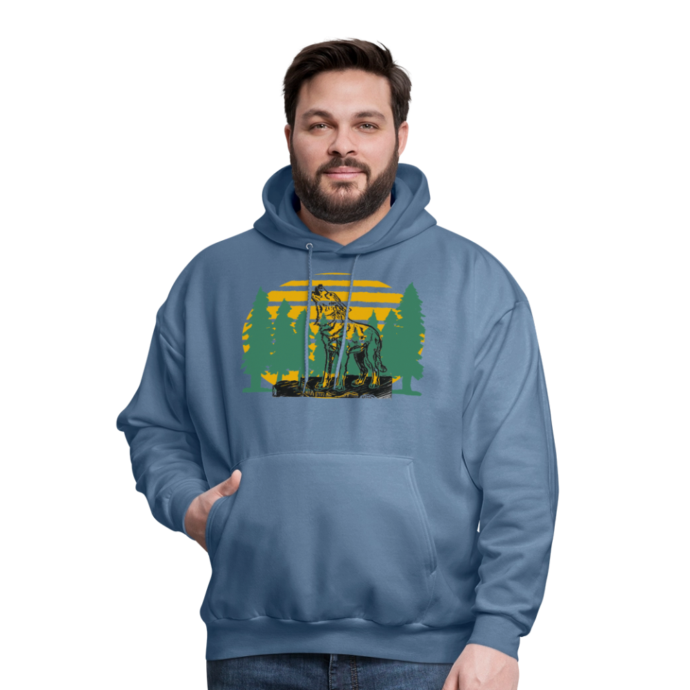 Wolf in the woods - denim blue