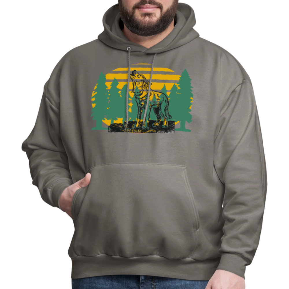 Wolf in the woods - asphalt gray