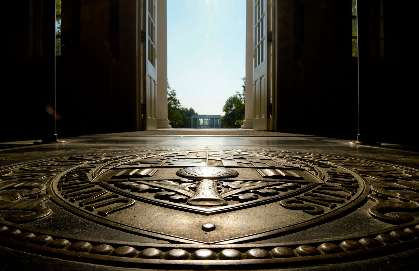 The Johns Hopkins University seal in the foyer of Gilman Hall -Will Kirk 11