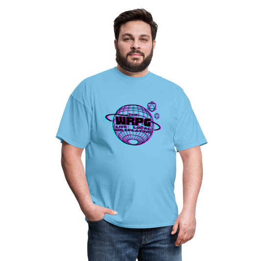 the WRPG 3d Logo black T-Shirt - aquatic blue