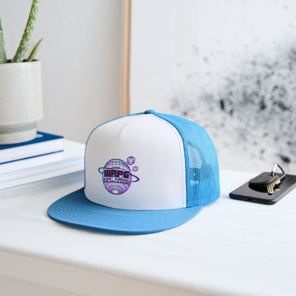 the WRPG 3d logo blackTrucker Hat - white/blue