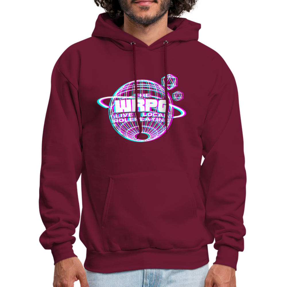 the WRPG 3d white Hoodie - burgundy