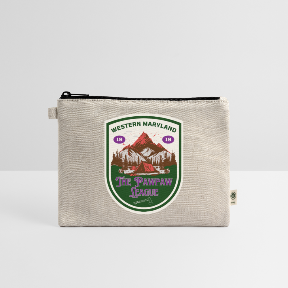 the Pawpaw League Logo Carry All Pouch - natural