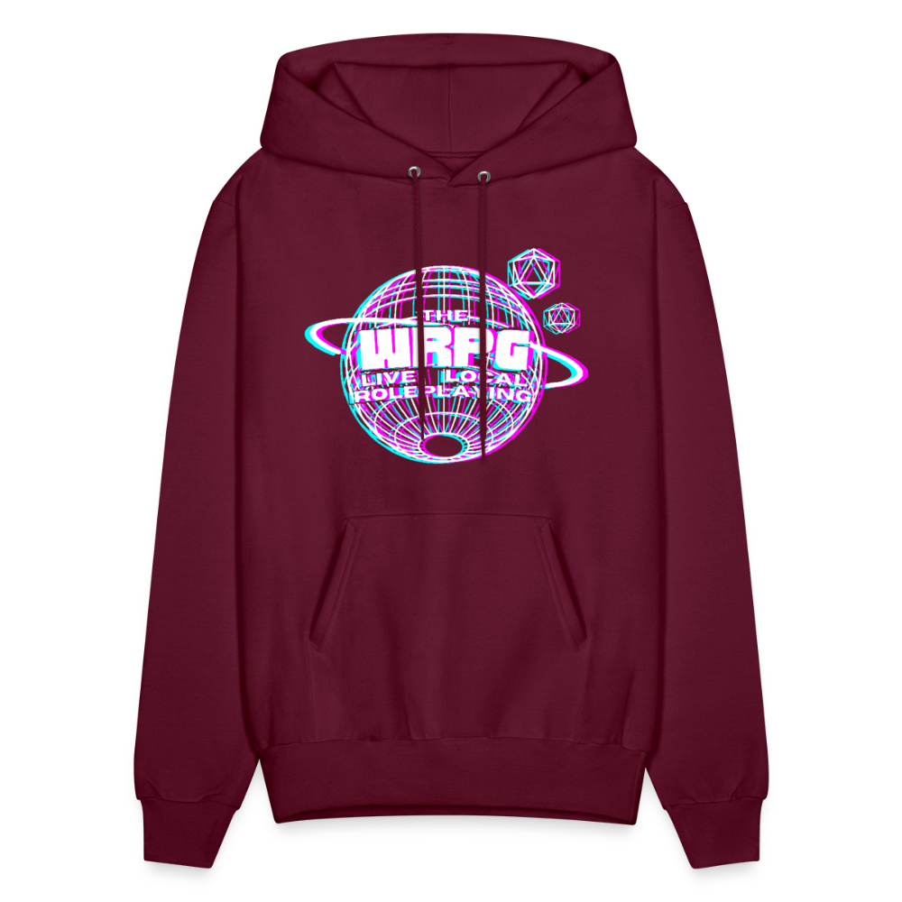 the WRPG 3d white Hoodie - burgundy