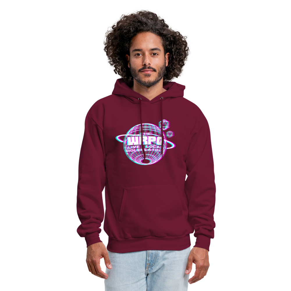 the WRPG 3d white Hoodie - burgundy
