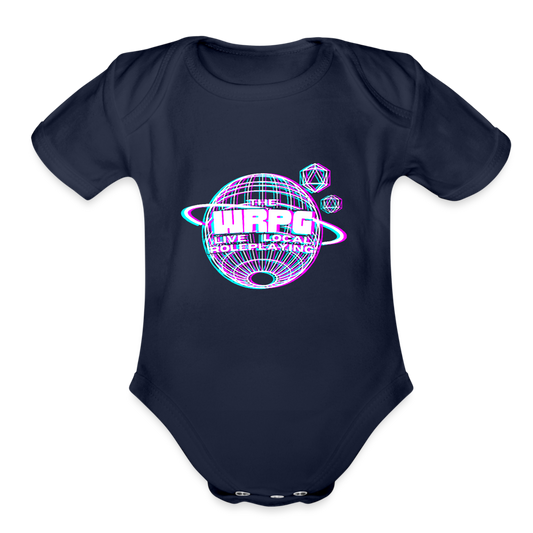 The WRPG 3d logo white Short Sleeve Baby - dark navy