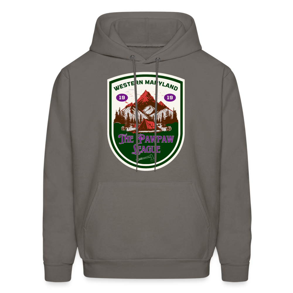 The Pawpaw League Logo white Hoodie - asphalt gray