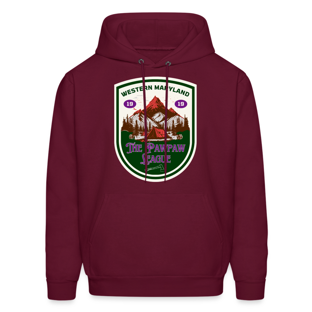 The Pawpaw League Logo white Hoodie - burgundy