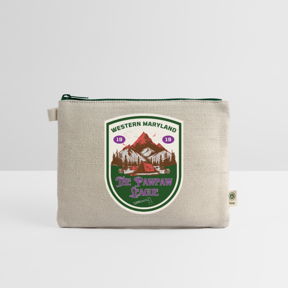 the Pawpaw League Logo Carry All Pouch - natural/green