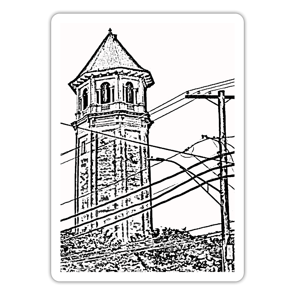 Roland Water Tower Sticker - white matte