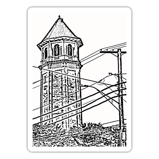 Roland Water Tower Sticker - white matte