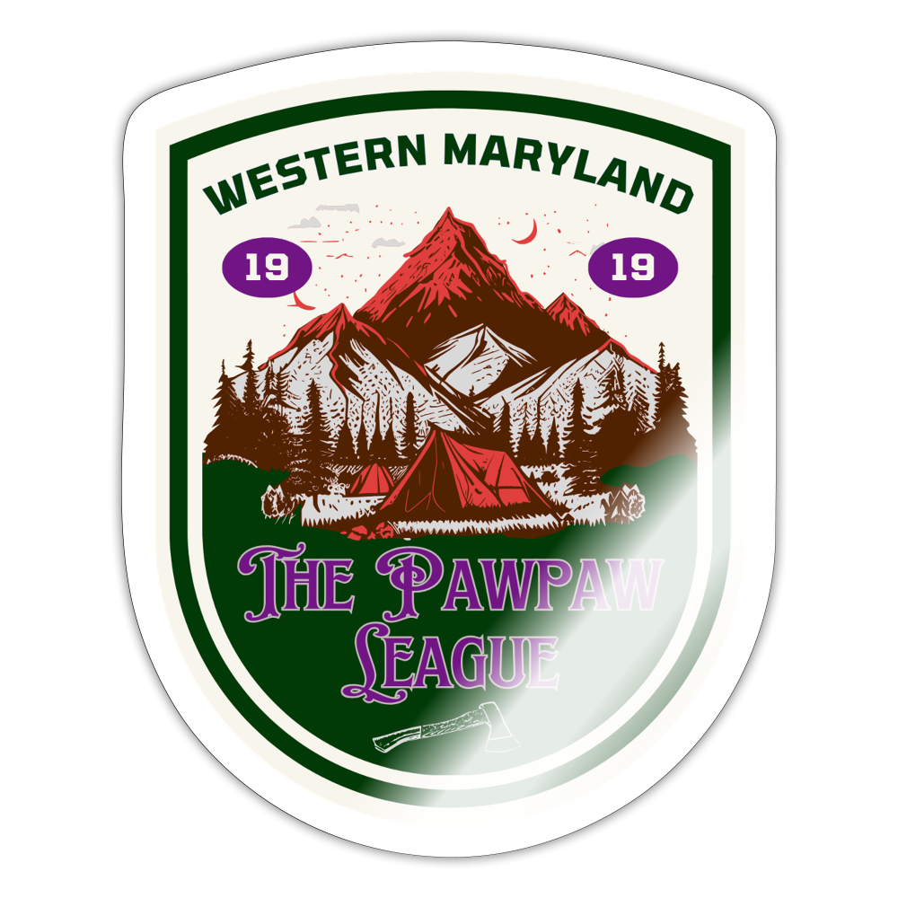 The Pawpaw League Logo white Sticker - white glossy