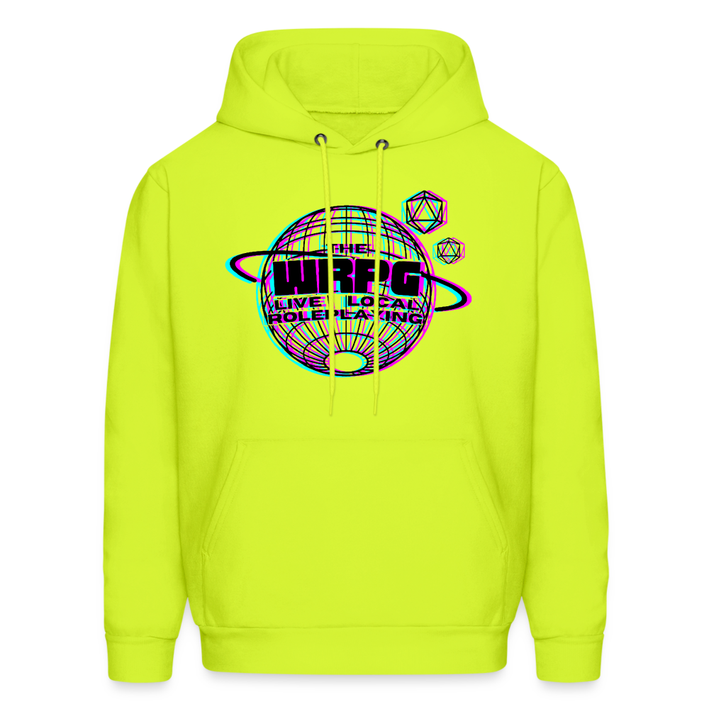 the WRPG logo 3d black Hoodie - safety green