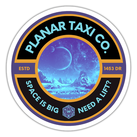 Planar Taxi Co. logo black Sticker - white matte