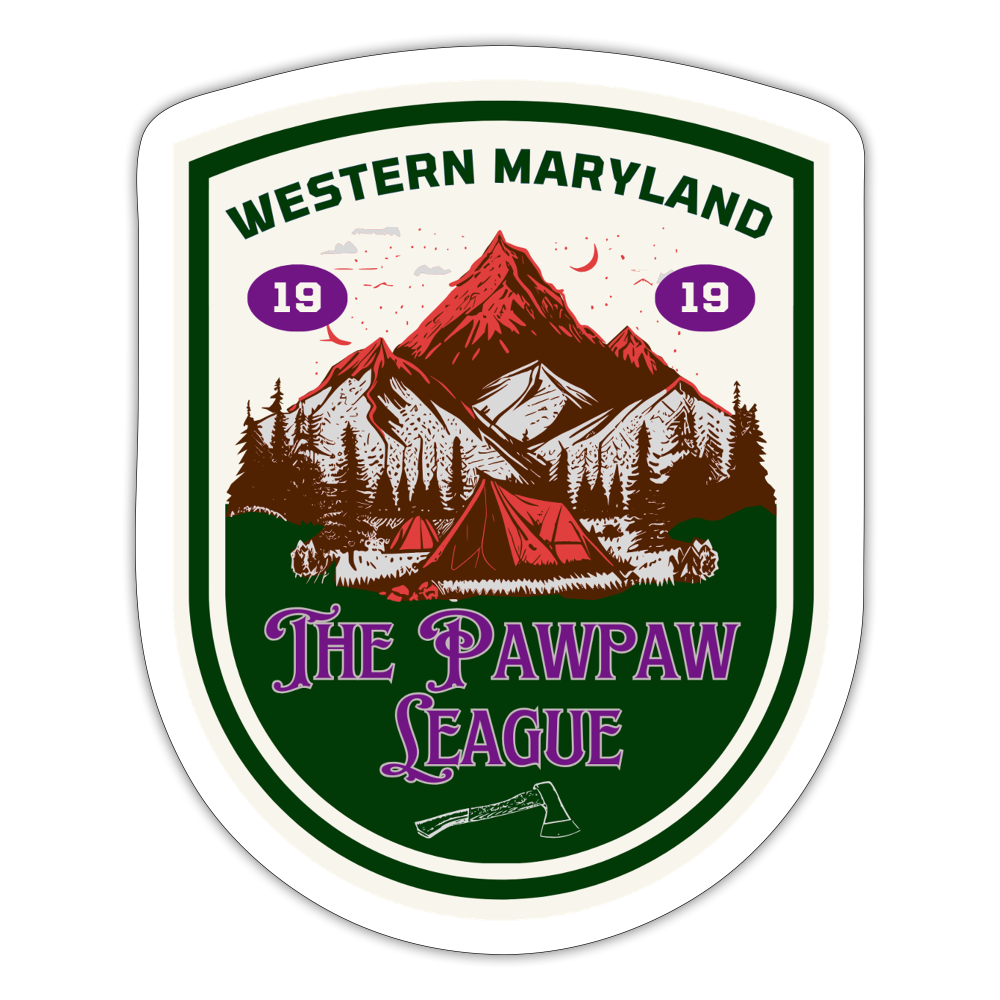 The Pawpaw League Logo white Sticker - white matte