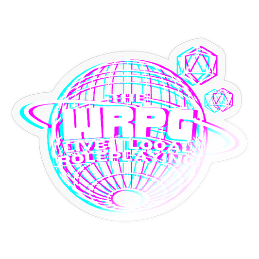 WRPG 3d logo white Sticker - transparent glossy