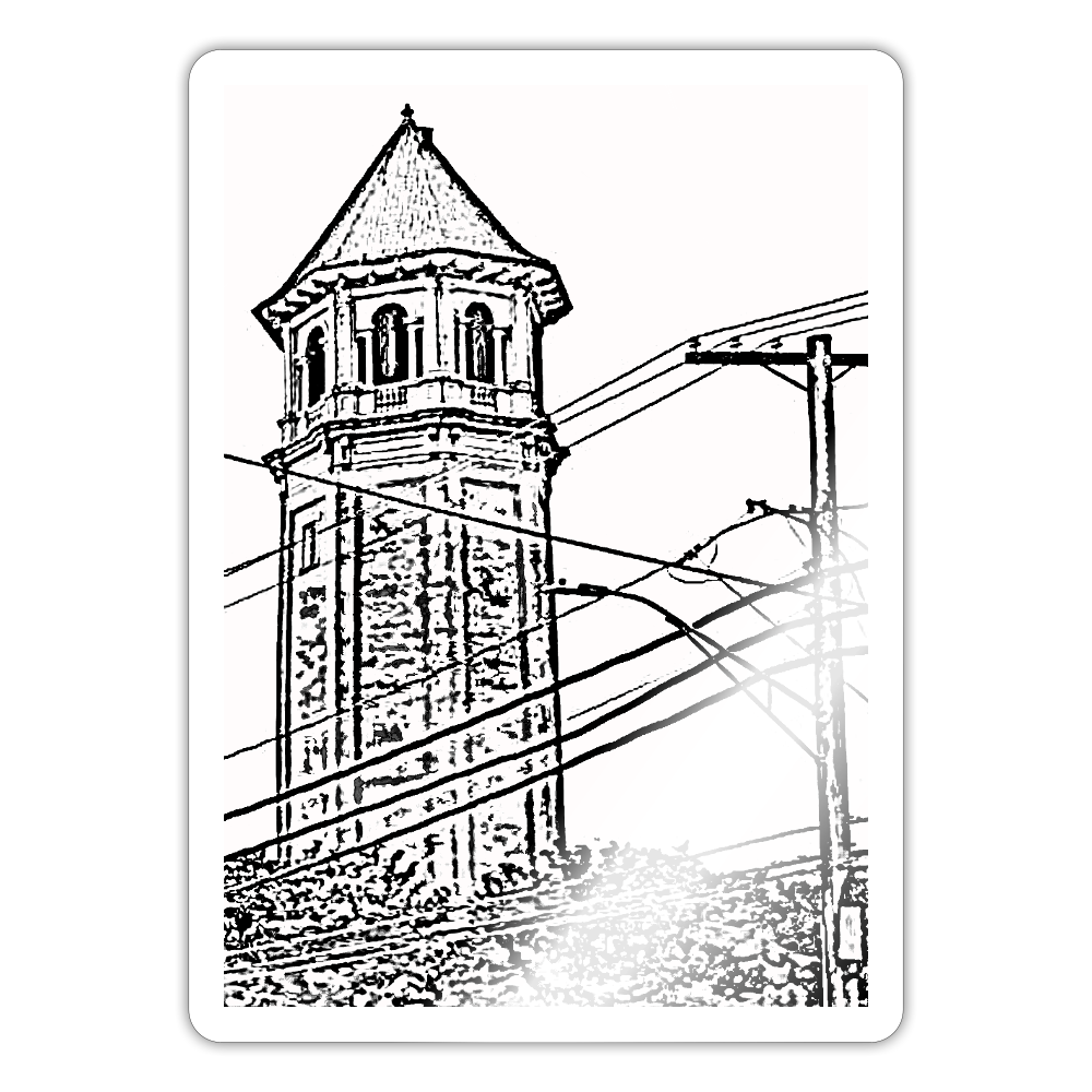 Roland Water Tower Sticker - white glossy