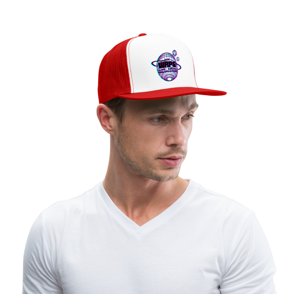 the WRPG 3d logo blackTrucker Hat - white/red